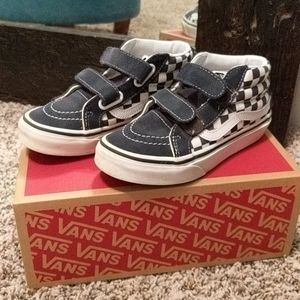 Vans Kids Checker Board High Top Shoes